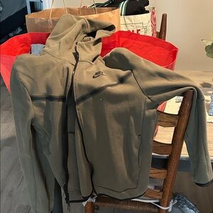 Nike Olive Green Hooded Zip Jacket